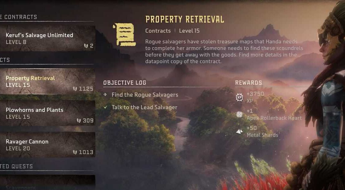 Property Retrieval Contract in Horizon Forbidden West