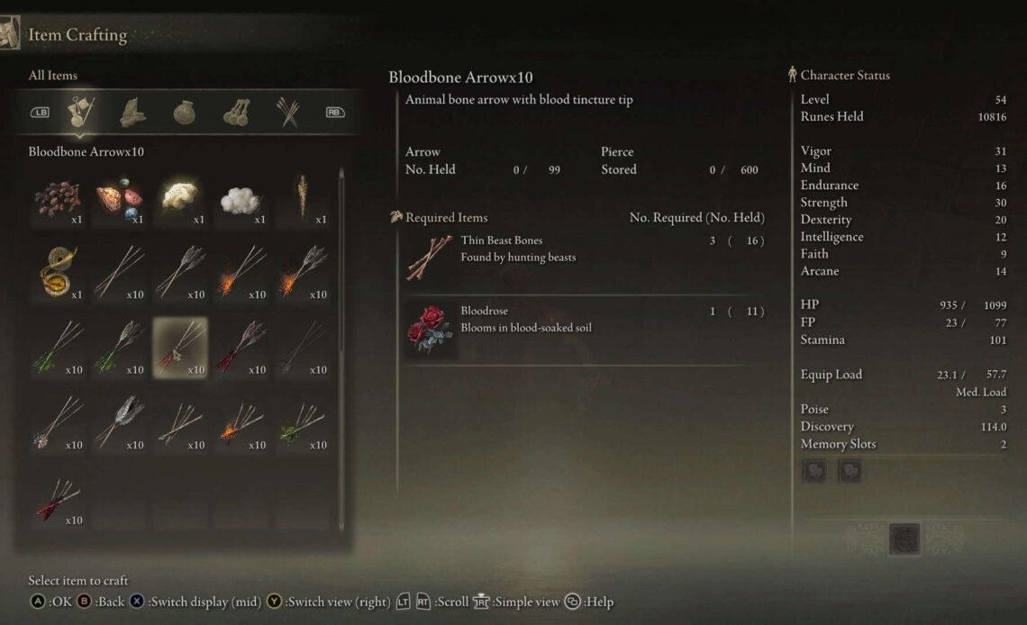 Elden Ring Bloodbone Arrows