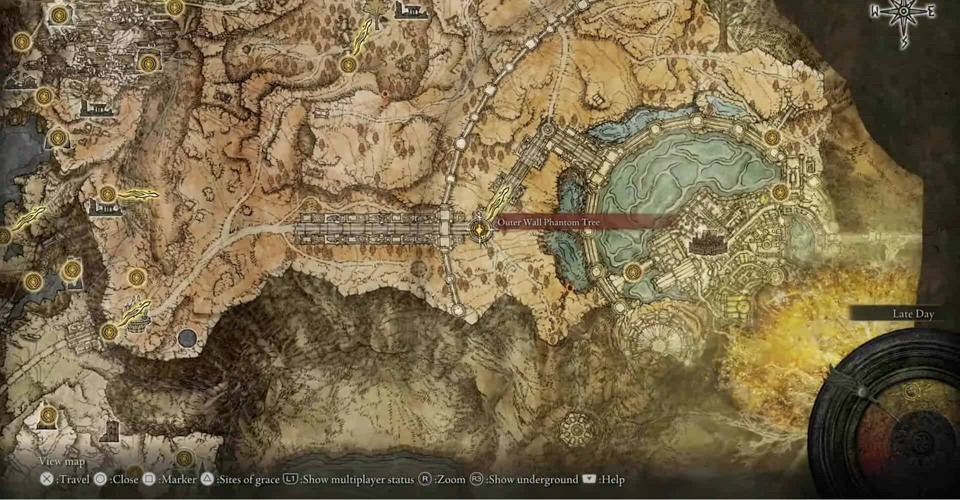 Sito di grazia dell'albero fantasma del muro esterno