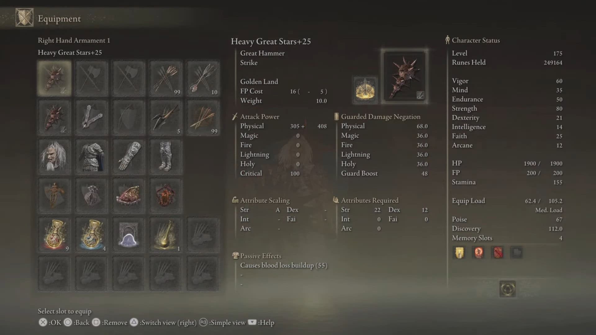 Statistiche del martello Great Star