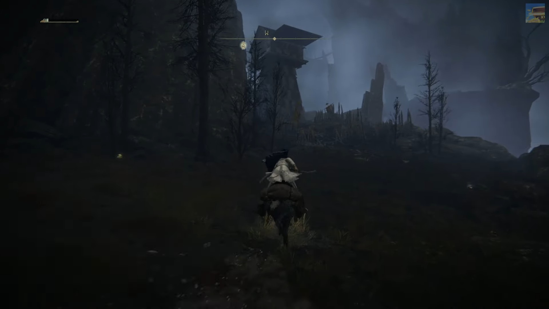 torreggiante contenente l'anello elden dell'arco della puleggia