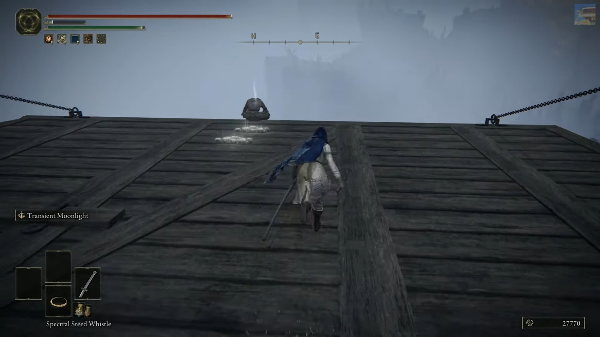 arco della puleggia dell'anello elden su un cadavere