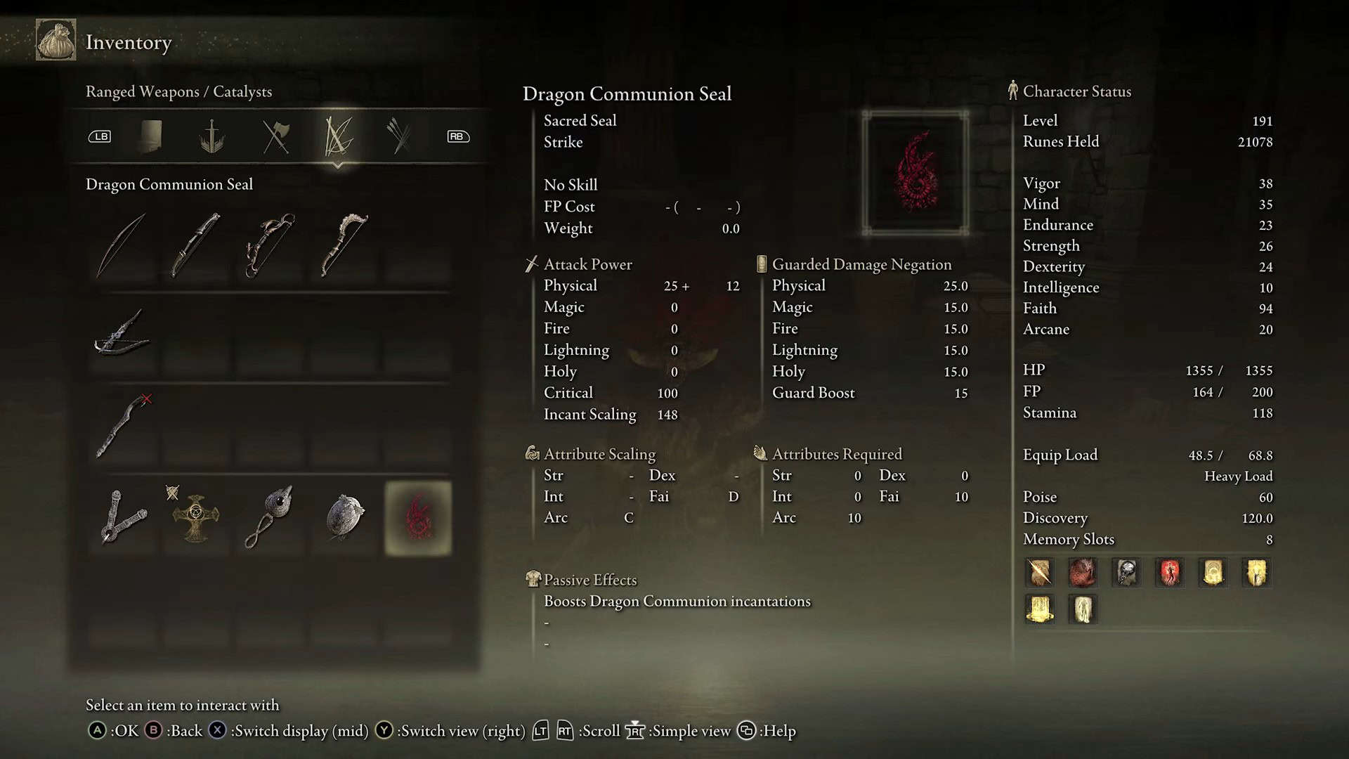 Statistiche del sigillo della comunione del drago