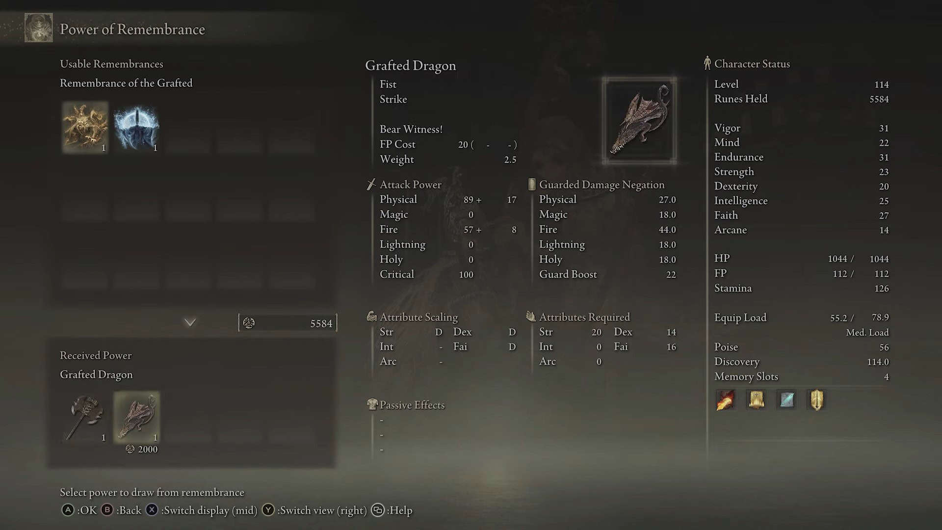 statistiche del drago innestato