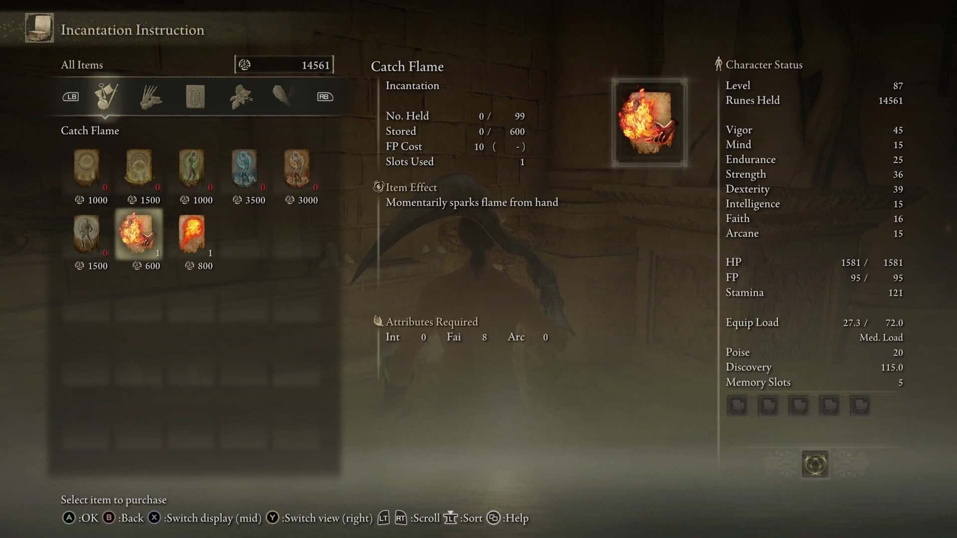 Statistiche di cattura della fiamma dell'Elden Ring