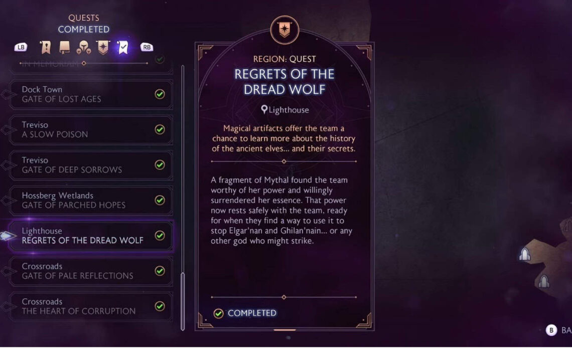 Veilguard regrets of the dread wolf