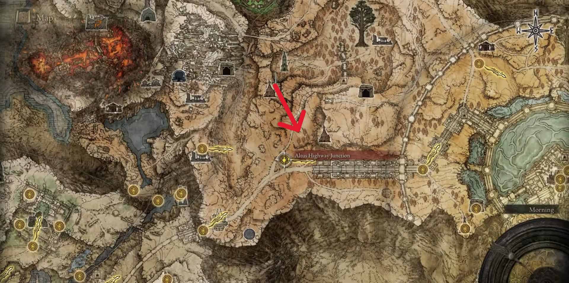 Posizione di Corhyn sull'Altopiano di Altus