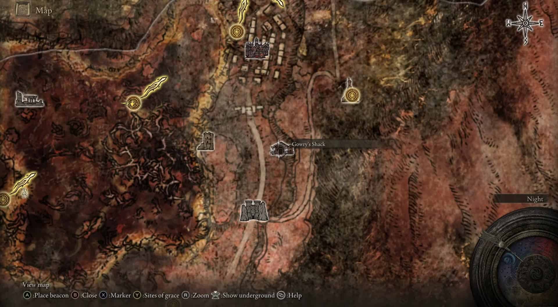 Posizione della baracca di Gowry