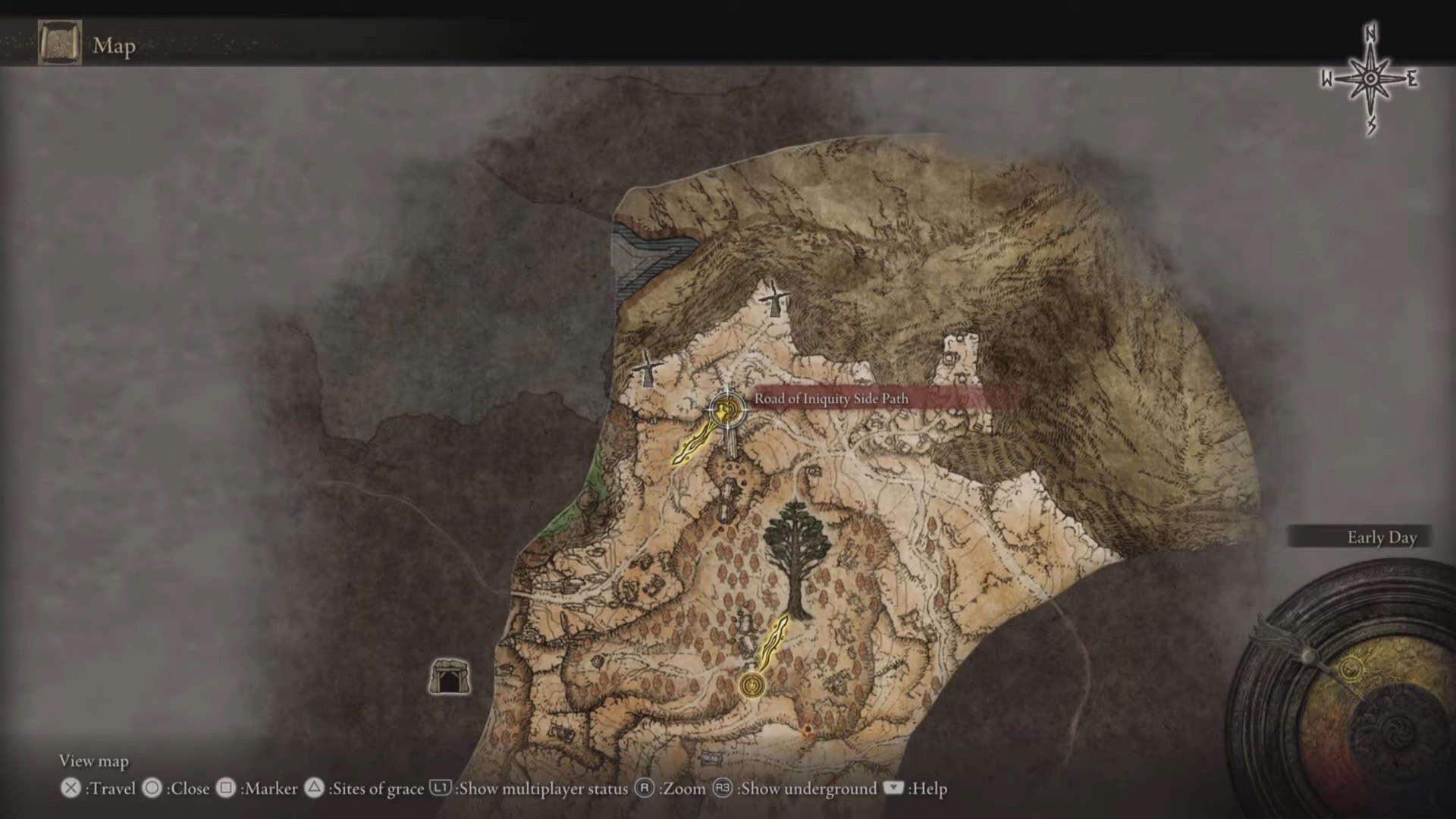 Sito della posizione della grazia del sentiero laterale della Strada dell'iniquità