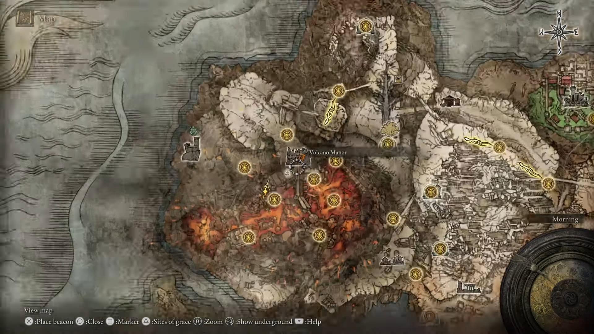 Posizione del maniero del vulcano