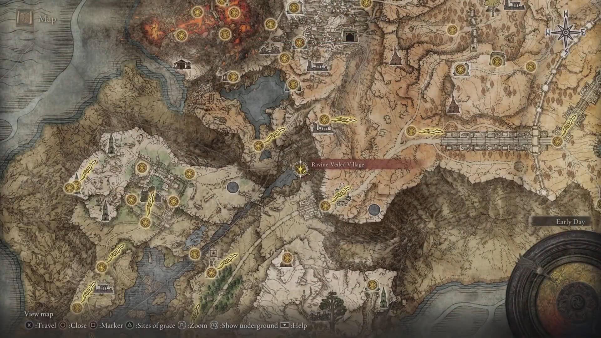 Posizione del villaggio velato del burrone