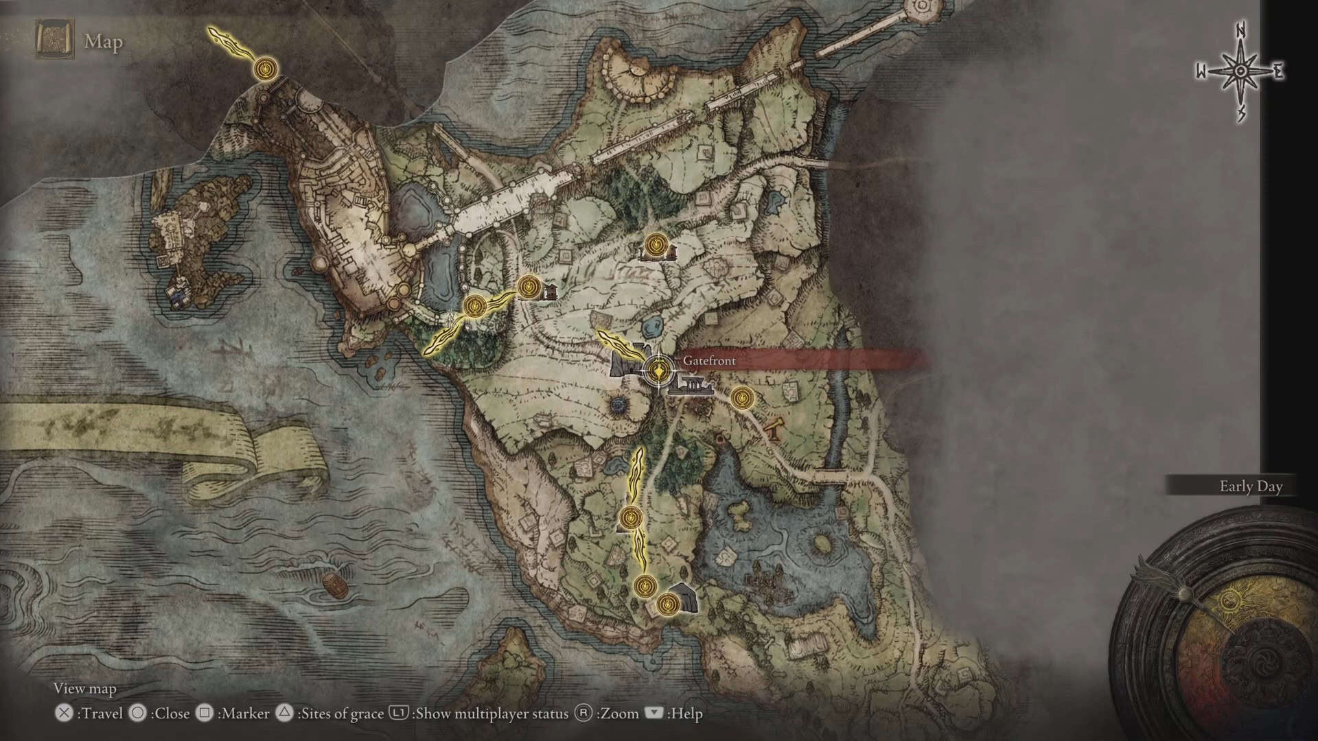 Posizione delle rovine di Gatefront Elden Ring