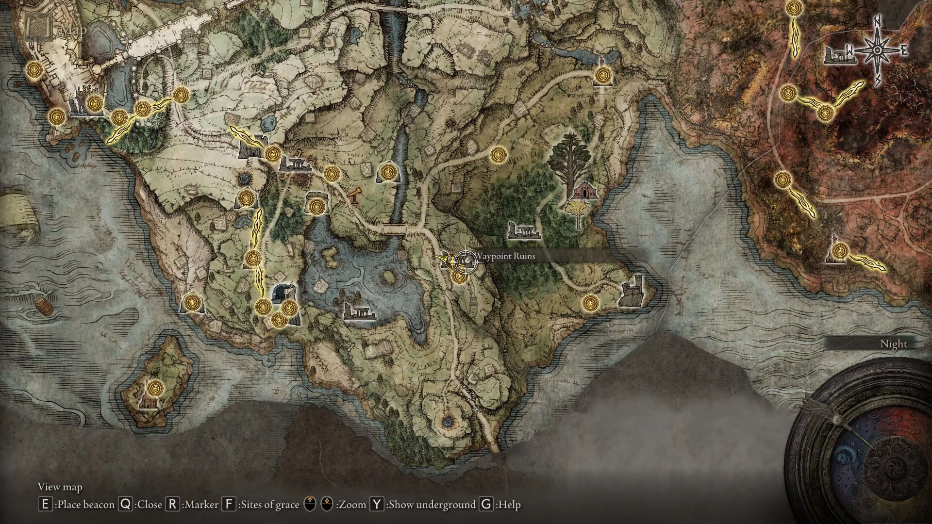 Posizione delle rovine del waypoint