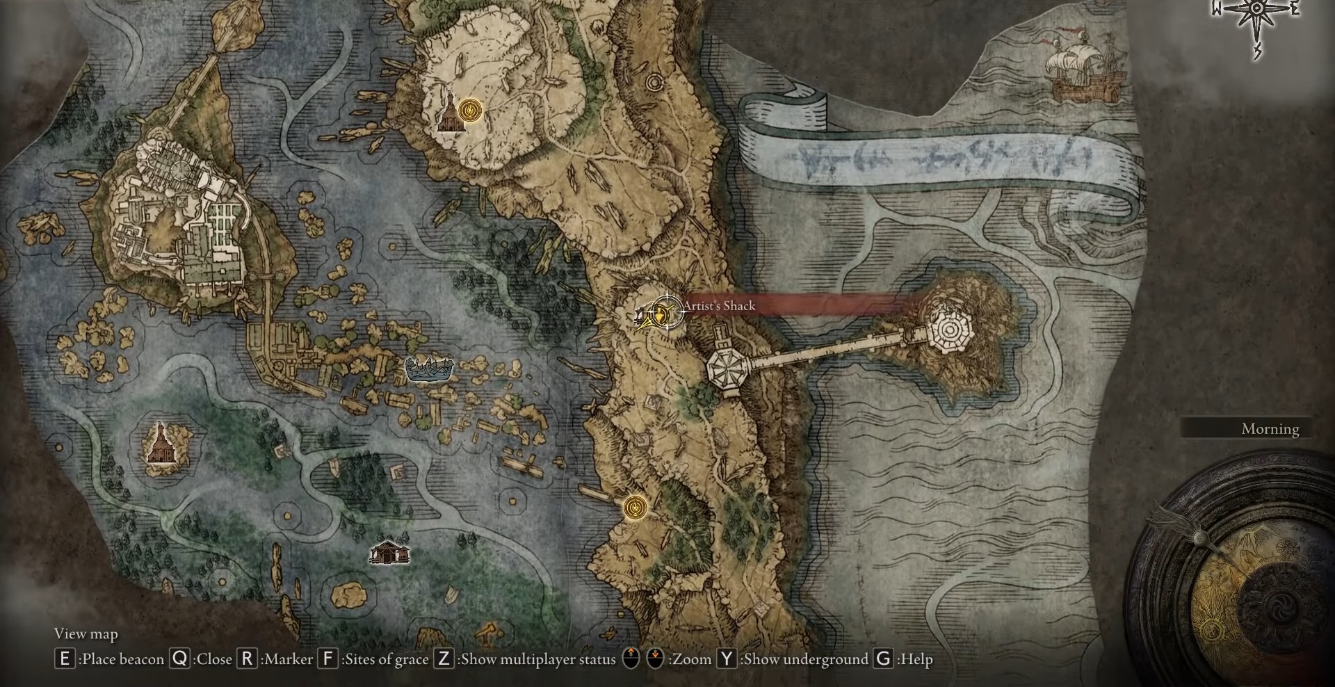 Posizione della baracca dell'artista