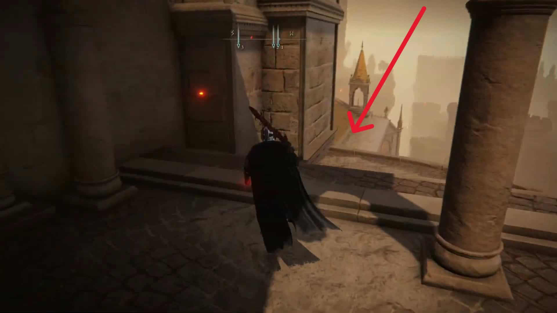 scendere sul balcone