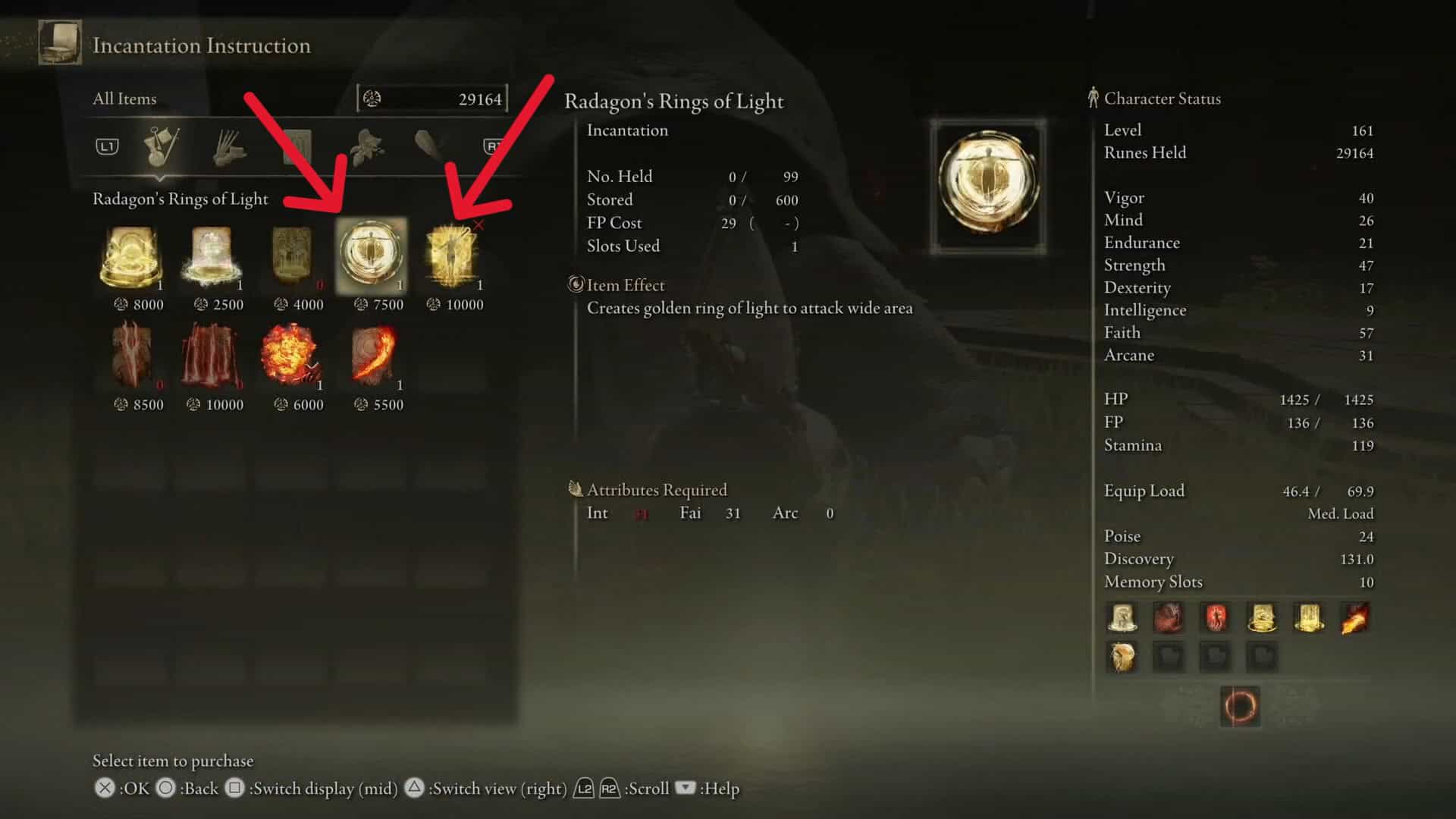 Incantesimi dei Principia dell'Ordine d'Oro