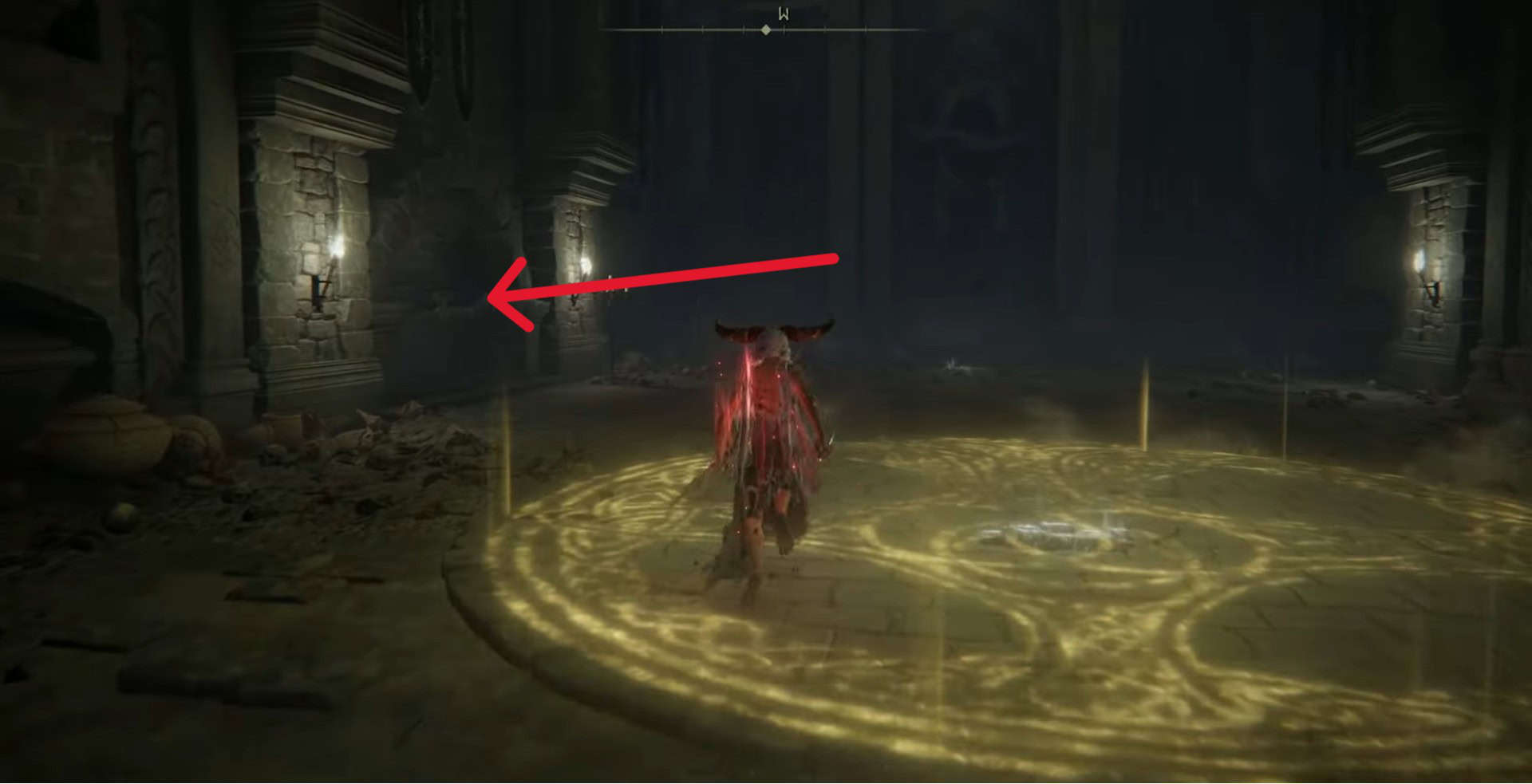 girare a sinistra dall'anello di luce