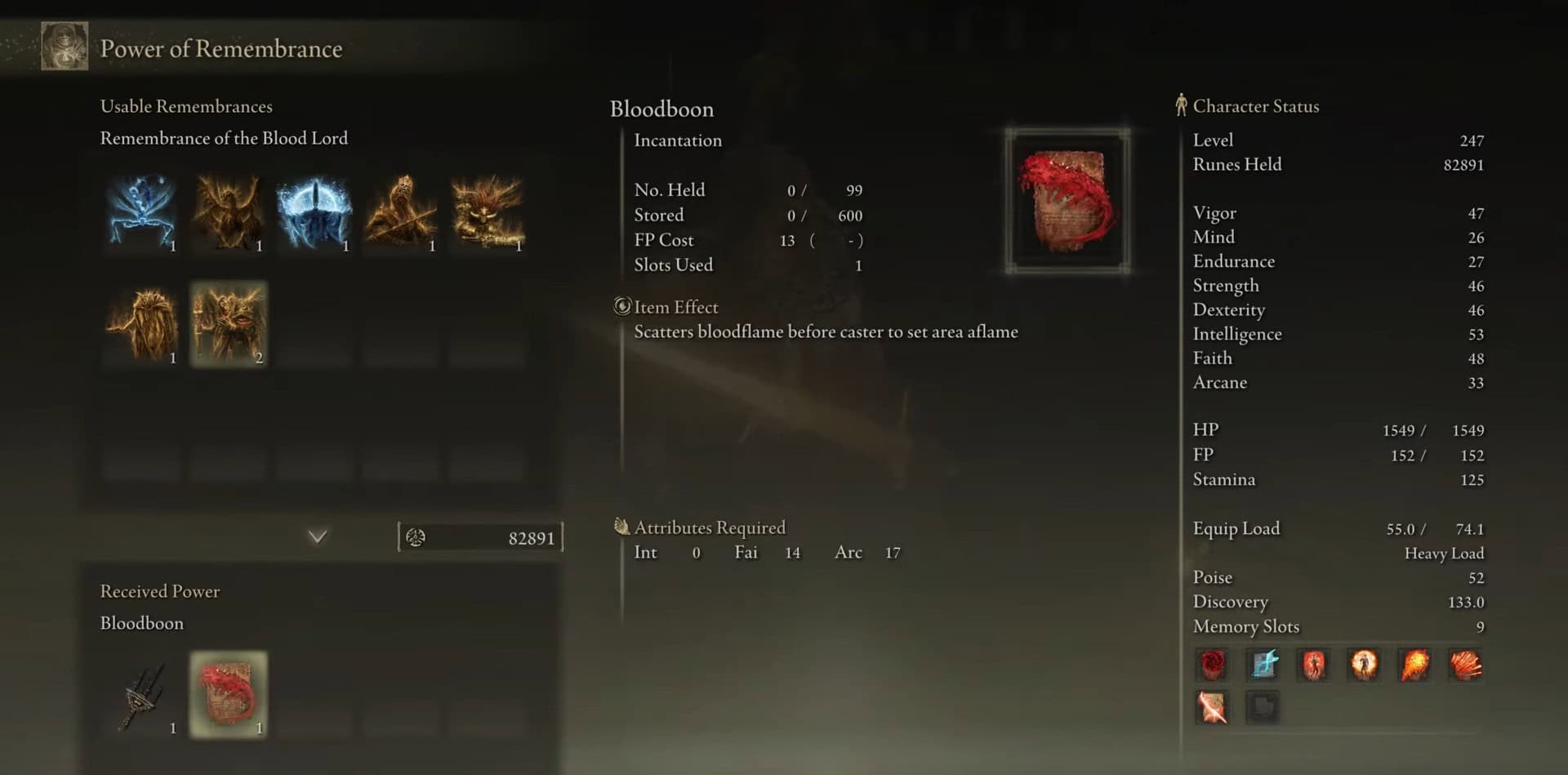 statistiche dei benefici di sangue nell'Elden Ring