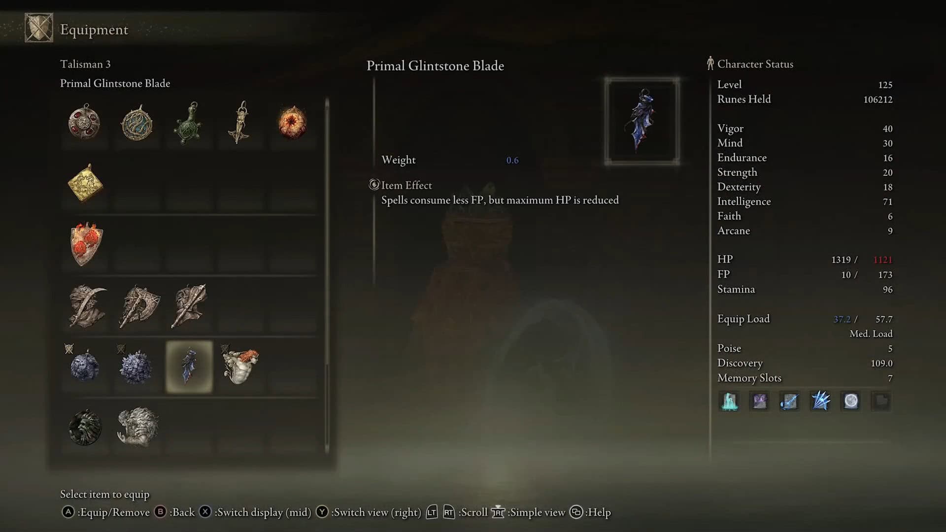 Statistiche della Lama Primordiale Glintstone