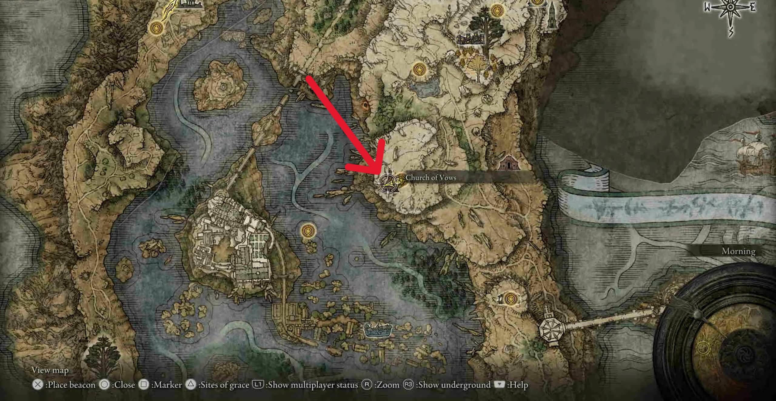 ubicazione della chiesa dei voti