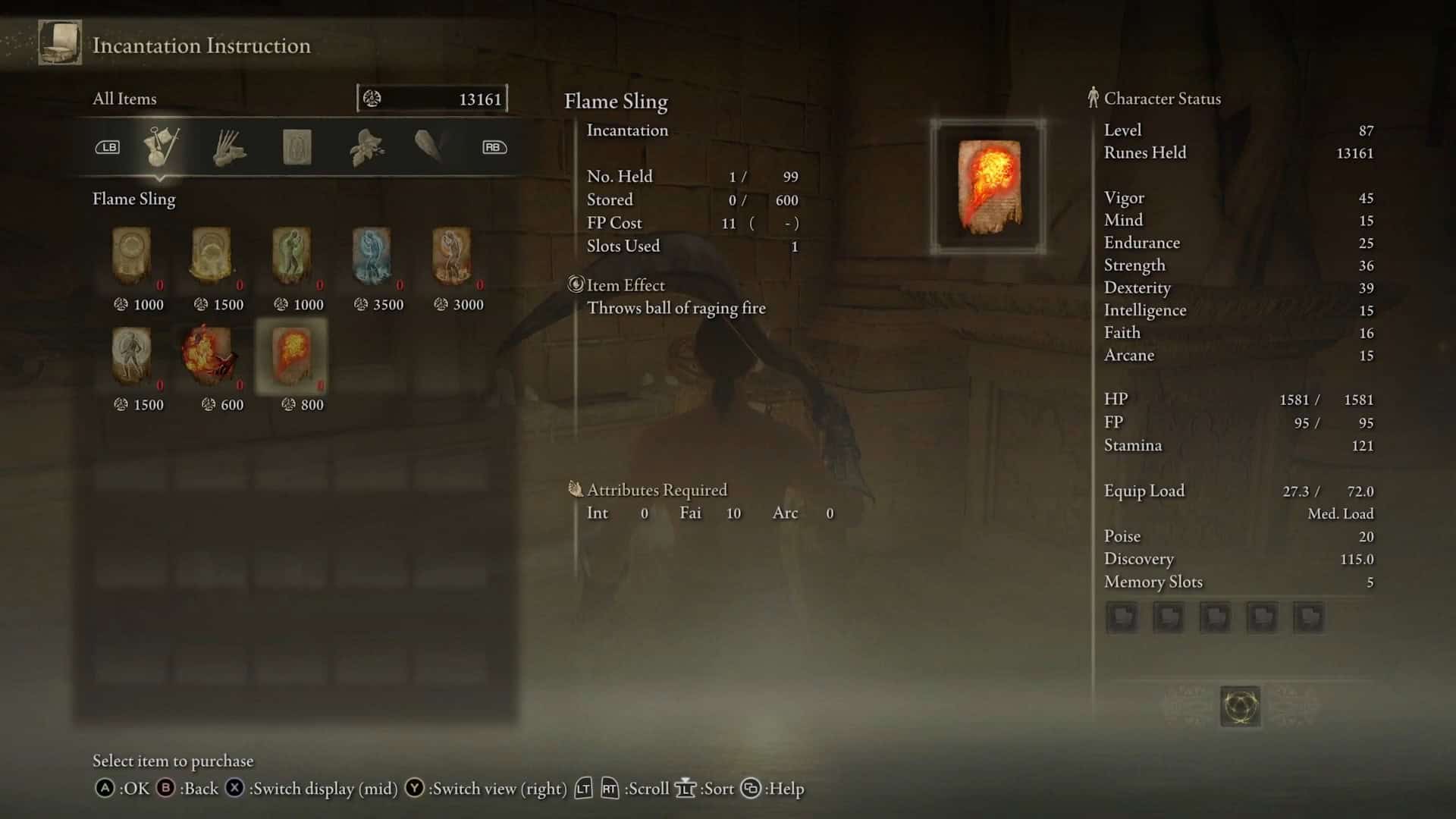 Statistiche della Fionda di Fiamme