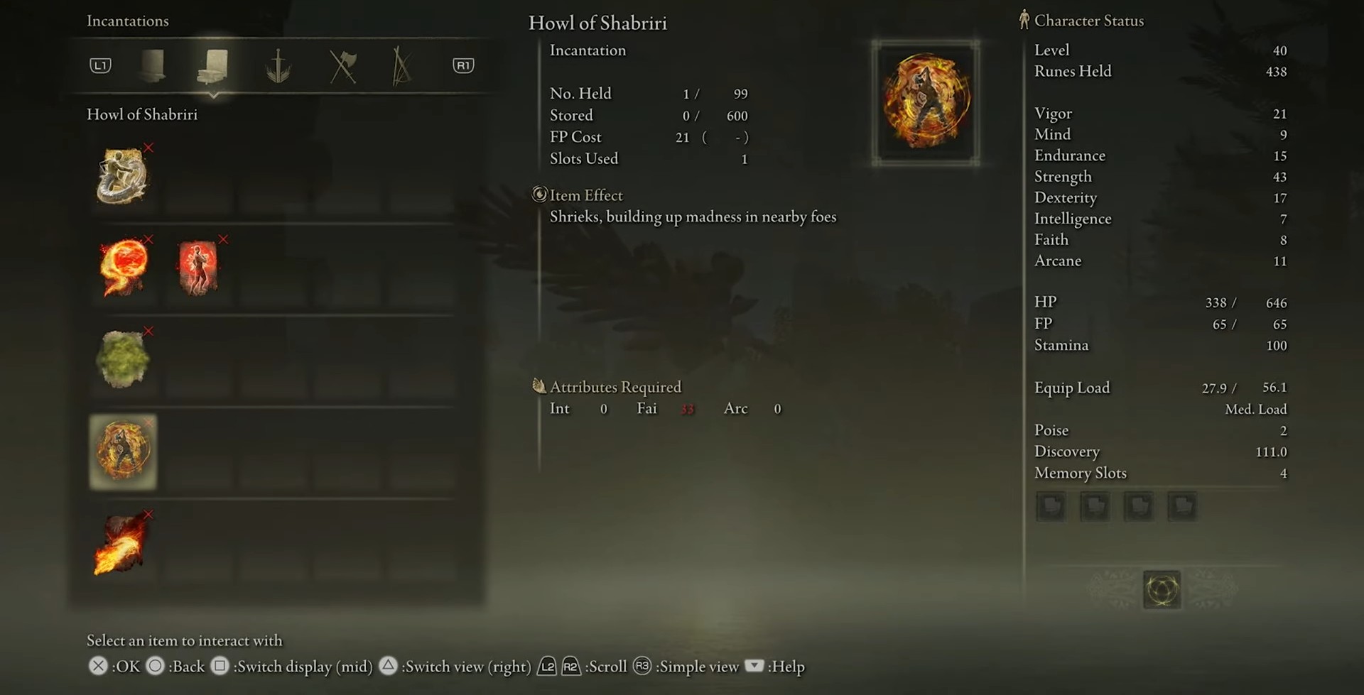 Statistiche di Ululato di Shabriri