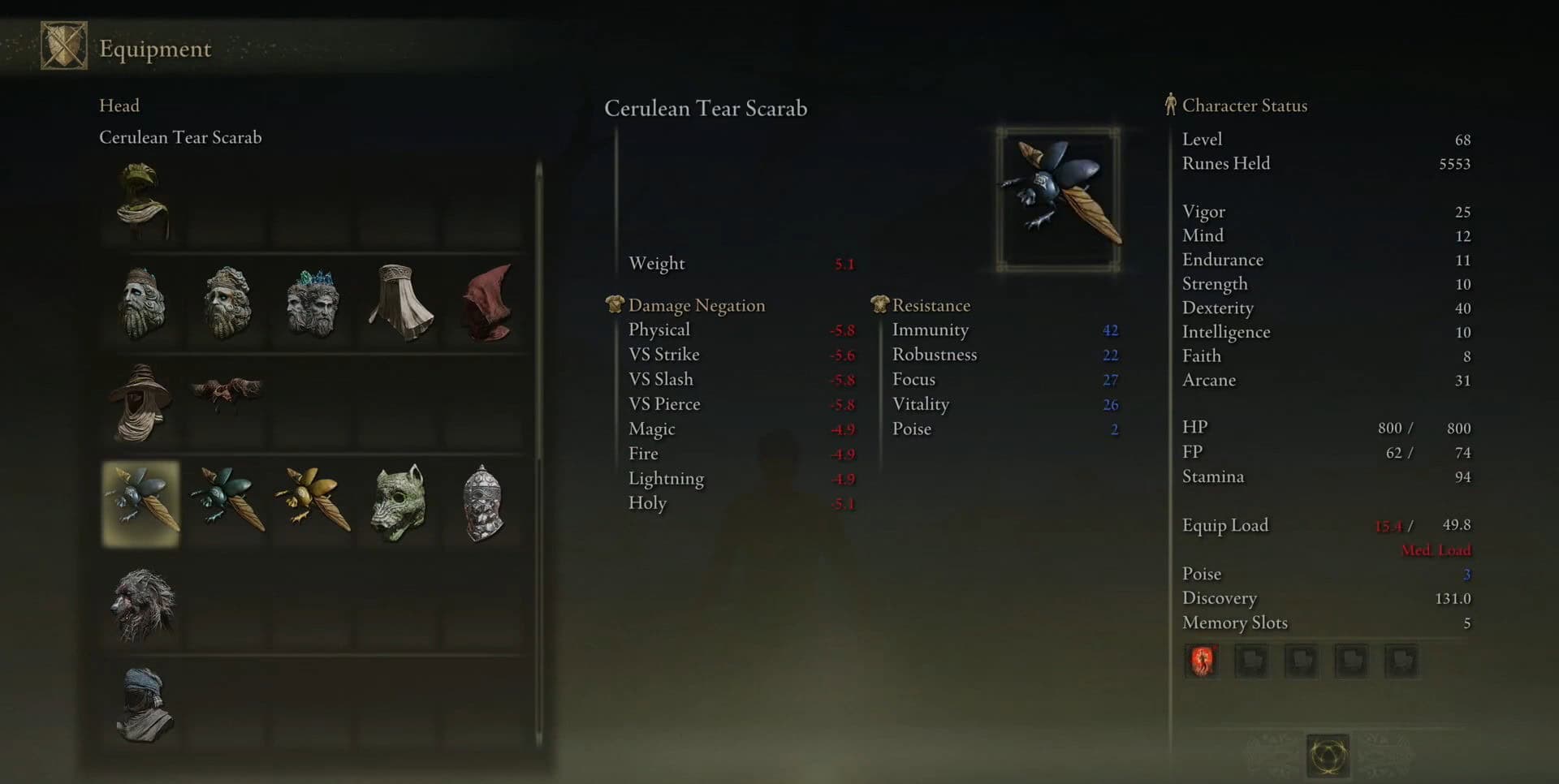 statistiche dello scarabeo lacrima ceruleo