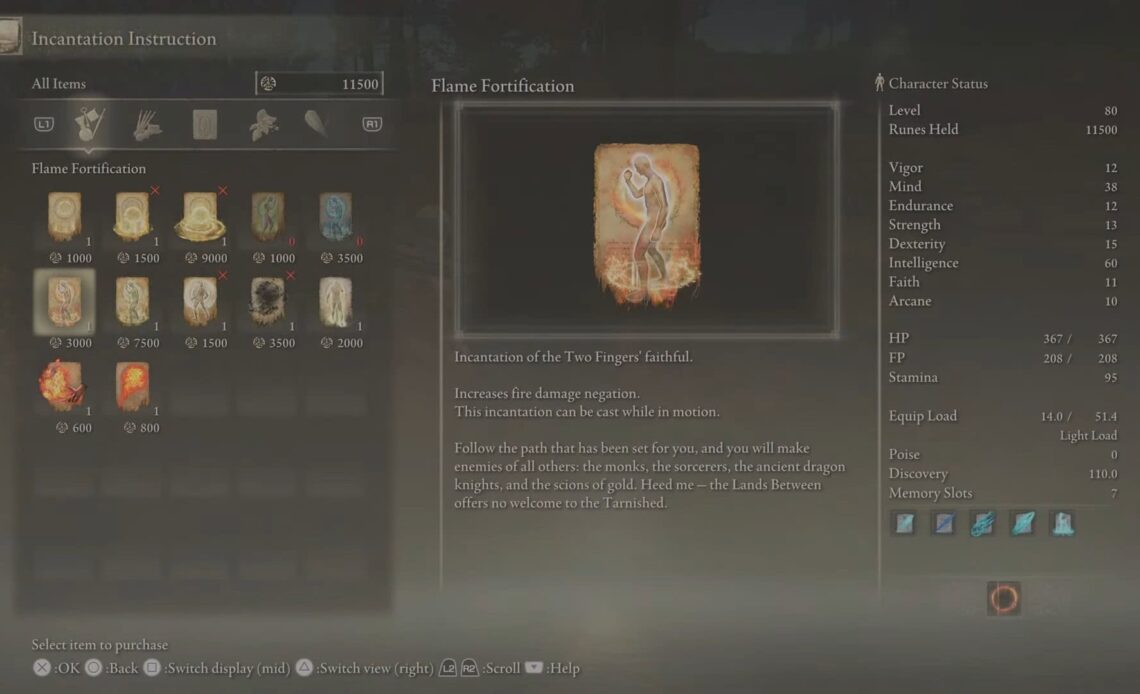 Flame Fortification Elden Ring