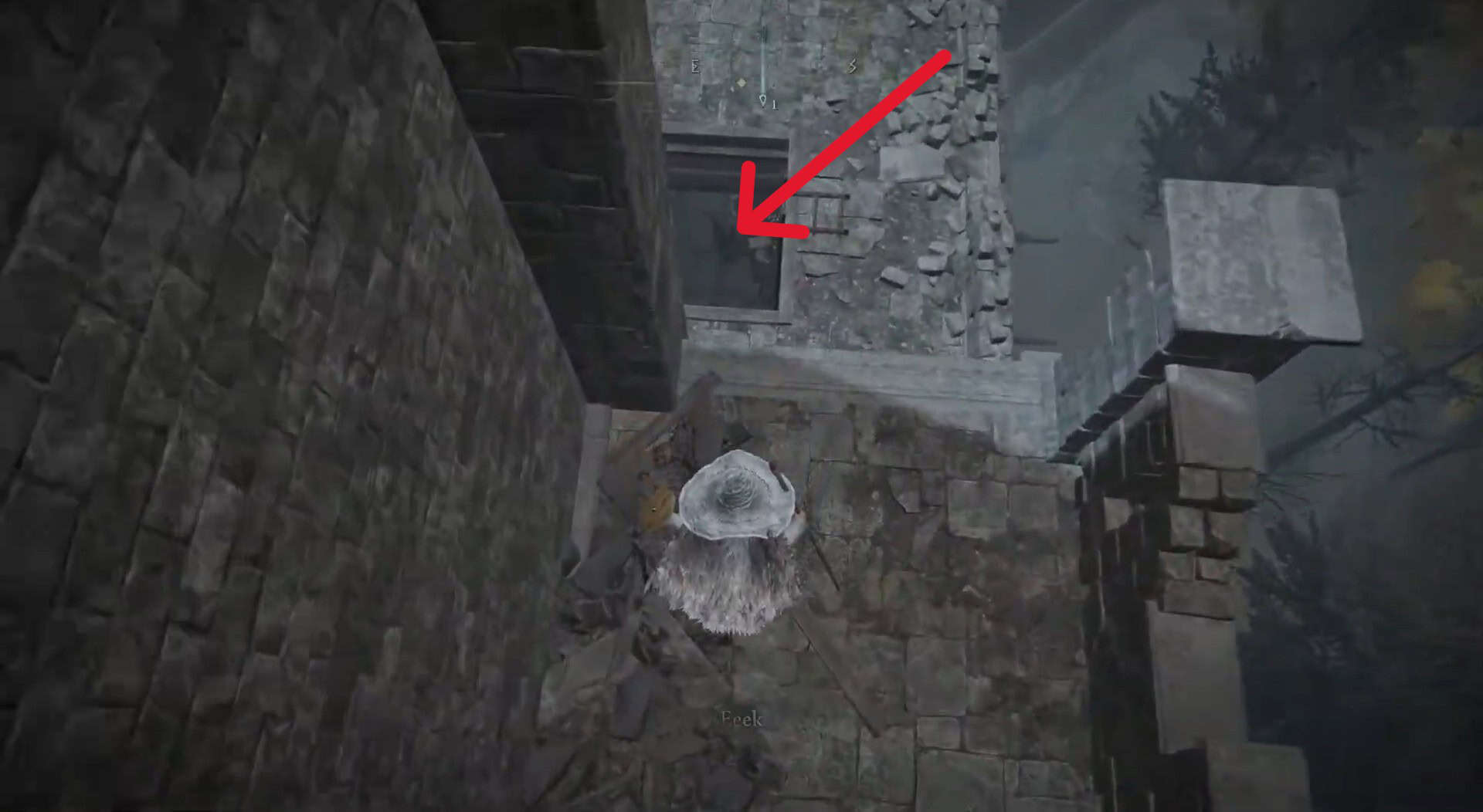 entrare nella stanza attraverso il buco nel tetto