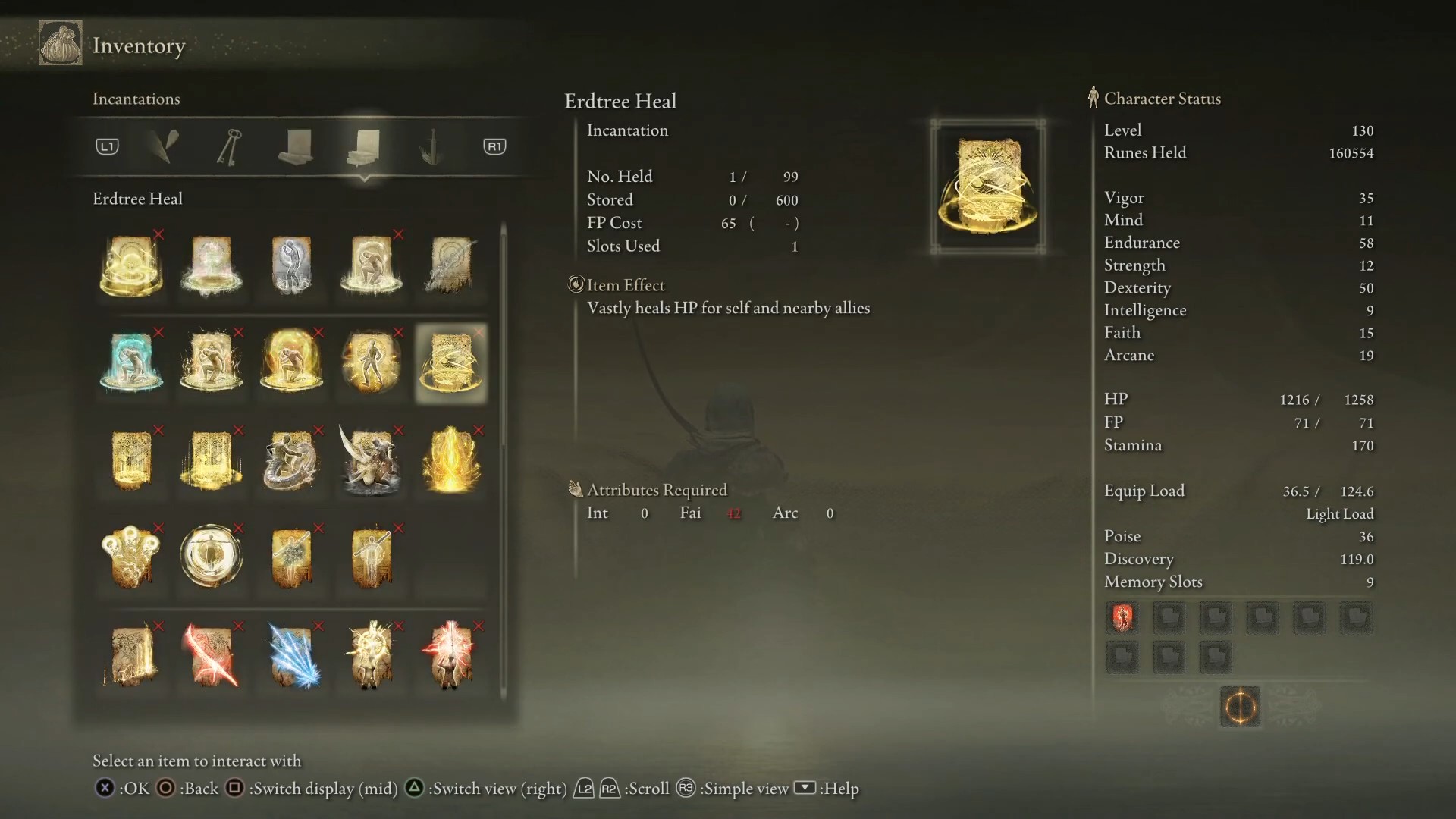 Statistiche di guarigione di Erdtree