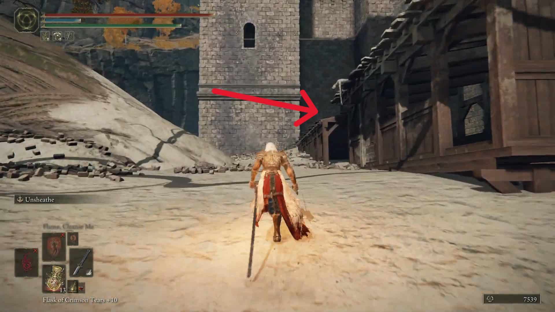 sali sulla casa distrutta