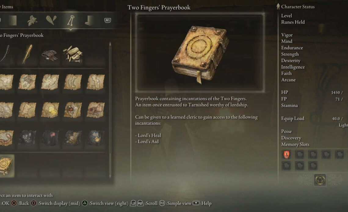 Two Fingers Prayerbook Elden Ring