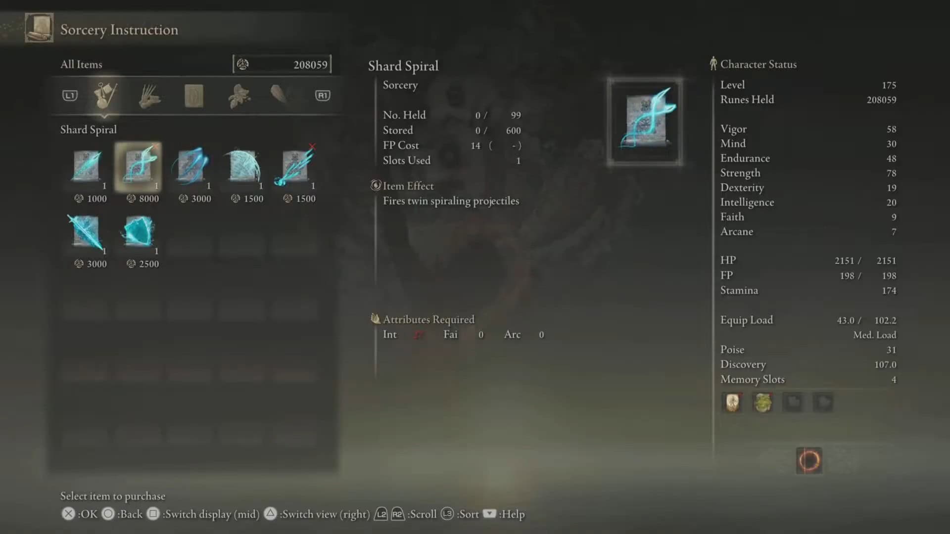 Statistiche della spirale dei frammenti