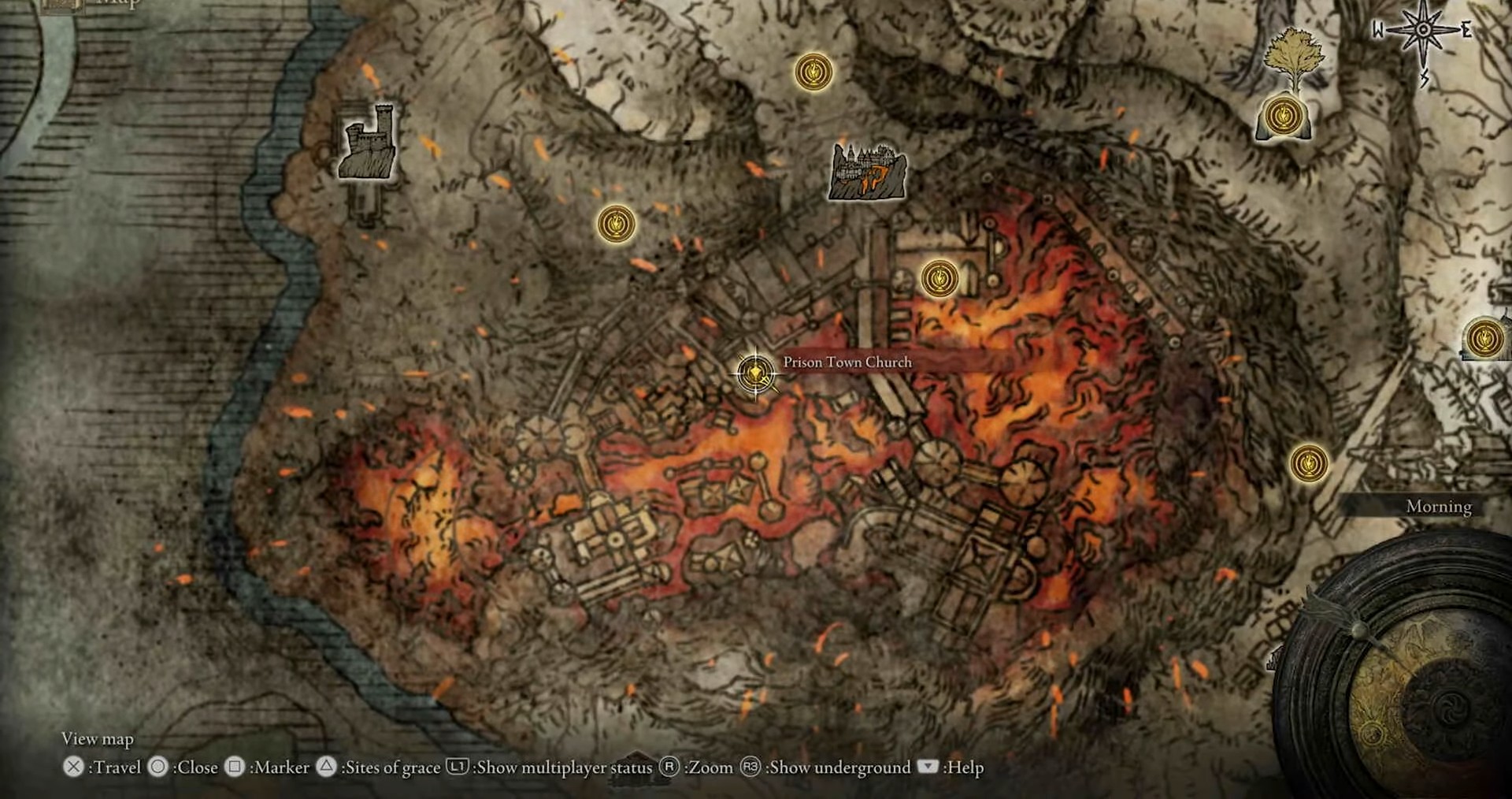 Posizione della chiesa cittadina della prigione