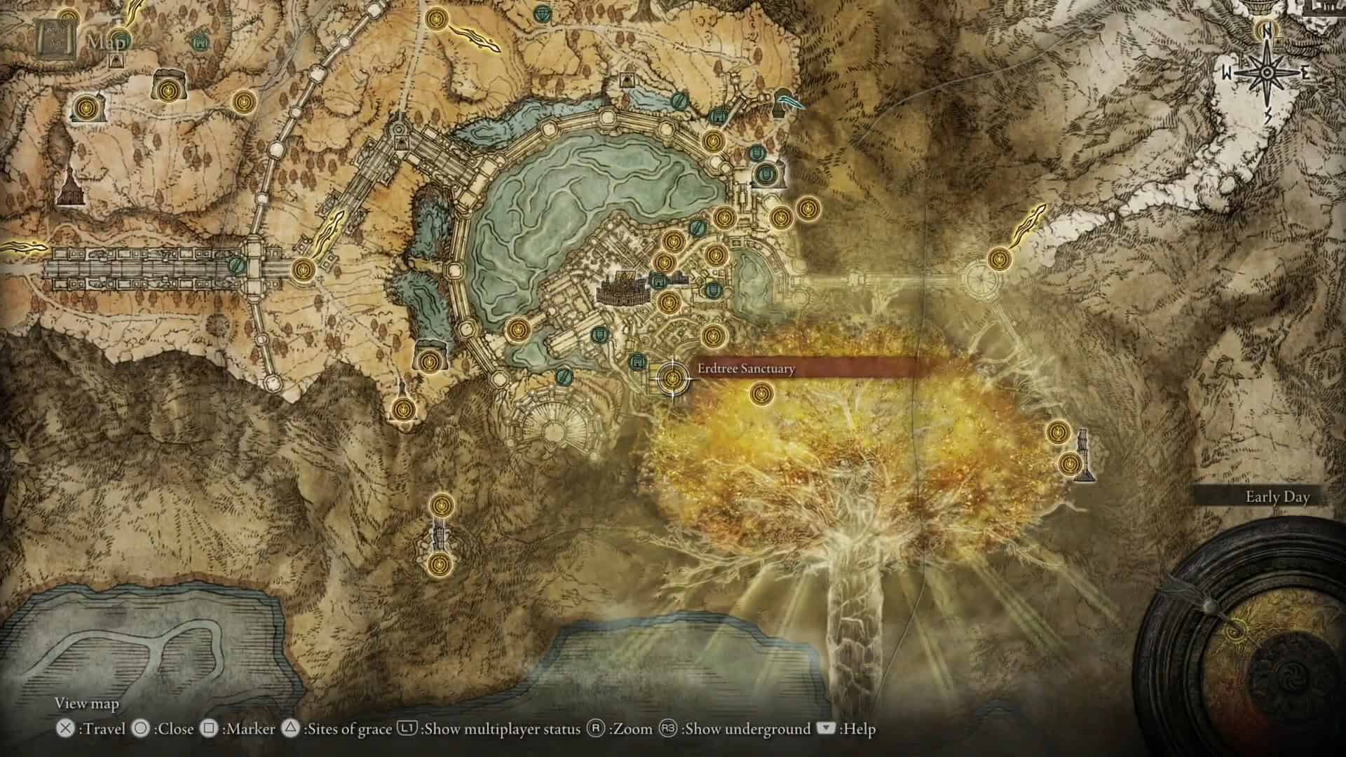 Posizione del Santuario di Erdtree