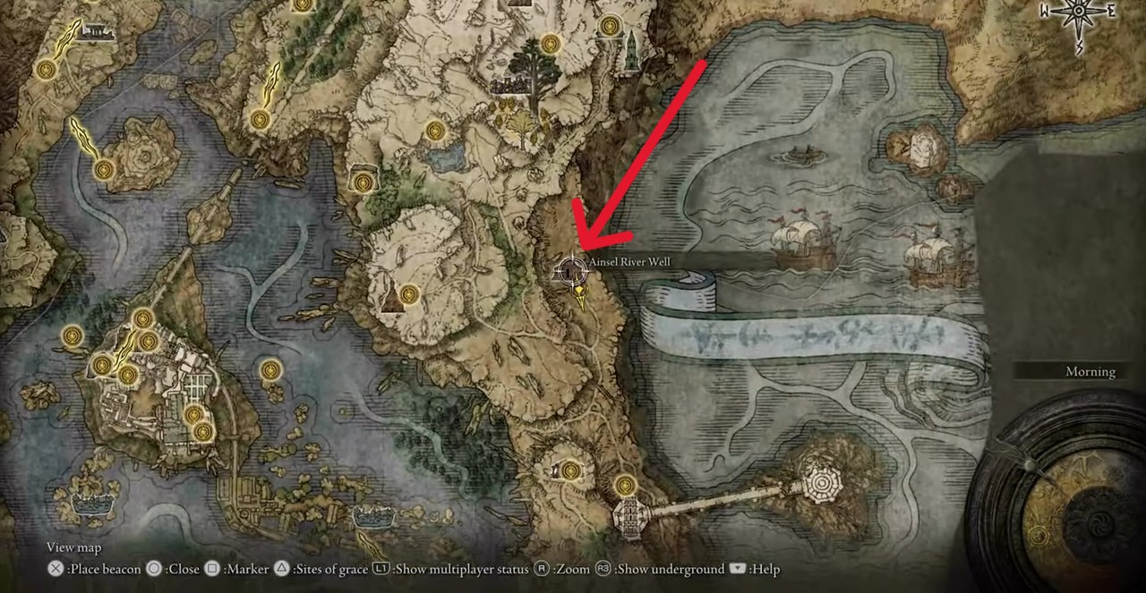 Posizione del pozzo del fiume Ainsel