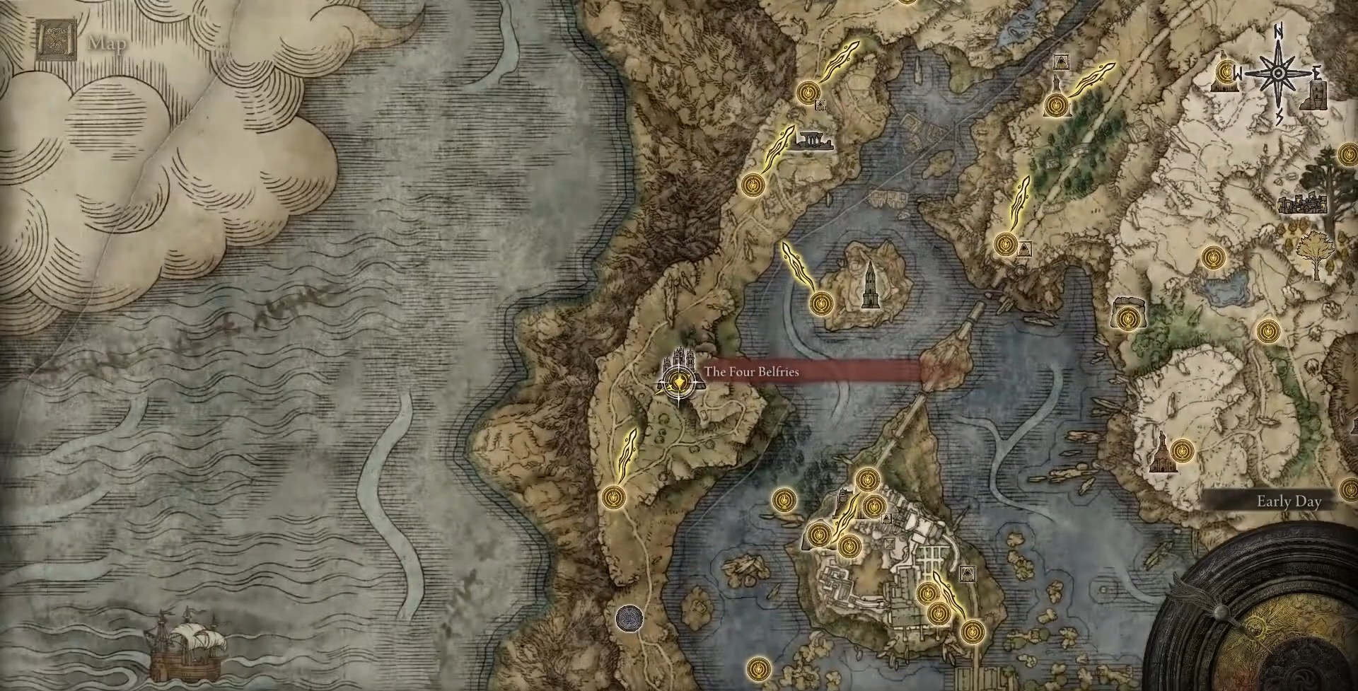 Posizione dei quattro campanili