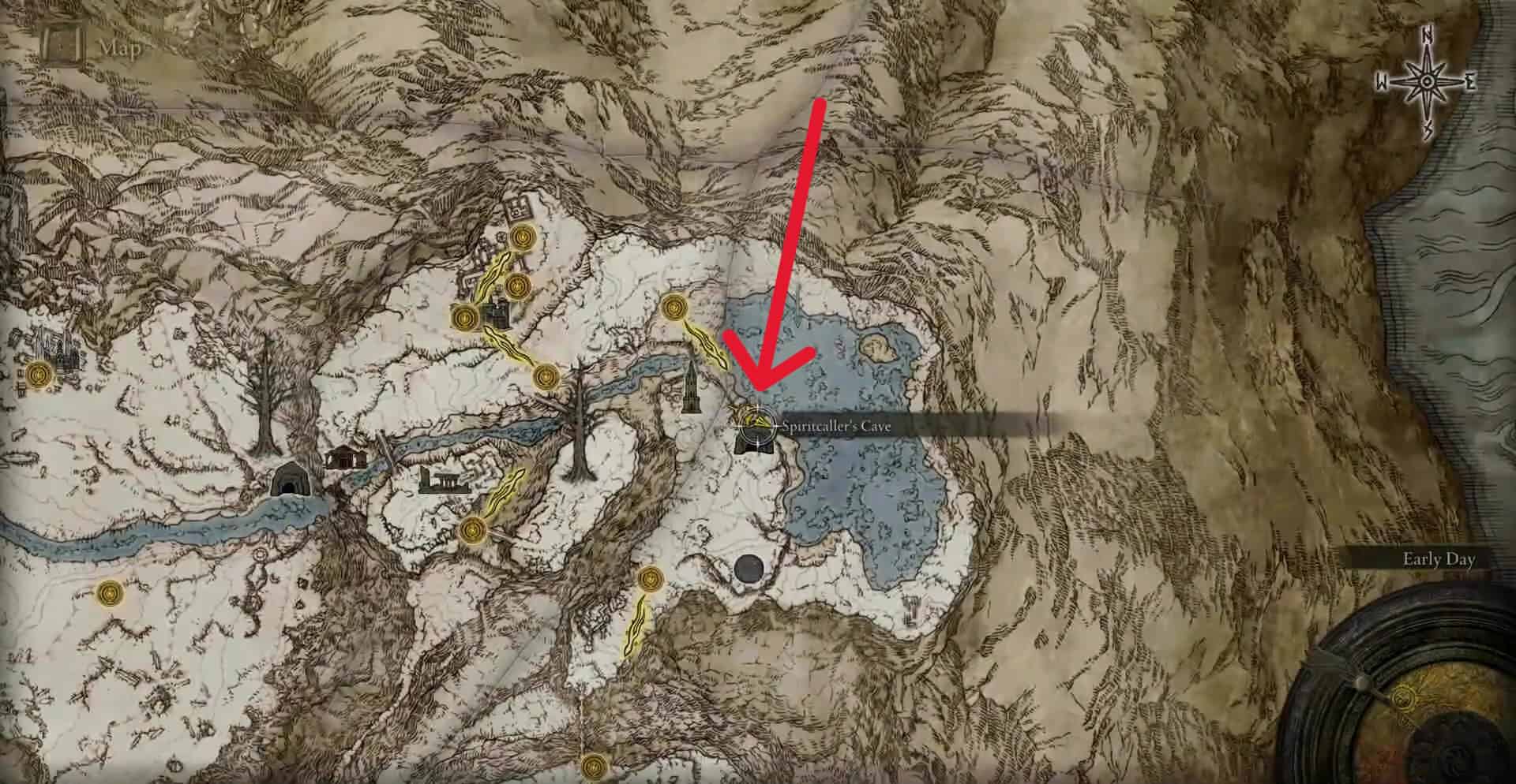 Posizione della Grotta dell'Invocatore di Spiriti