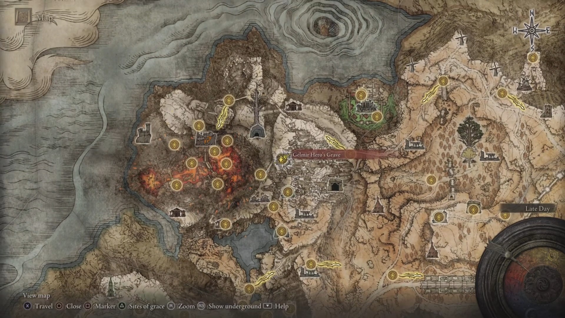 Posizione della tomba dell'eroe Gelmir