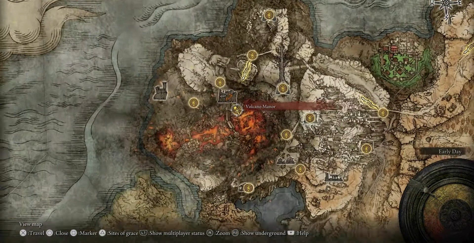 Posizione del maniero del vulcano