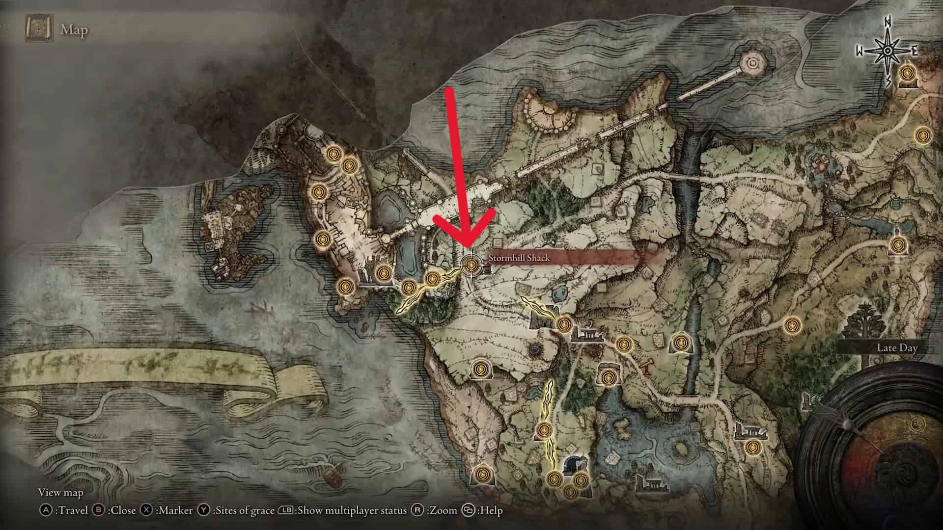 posizione della baracca di Stormhill