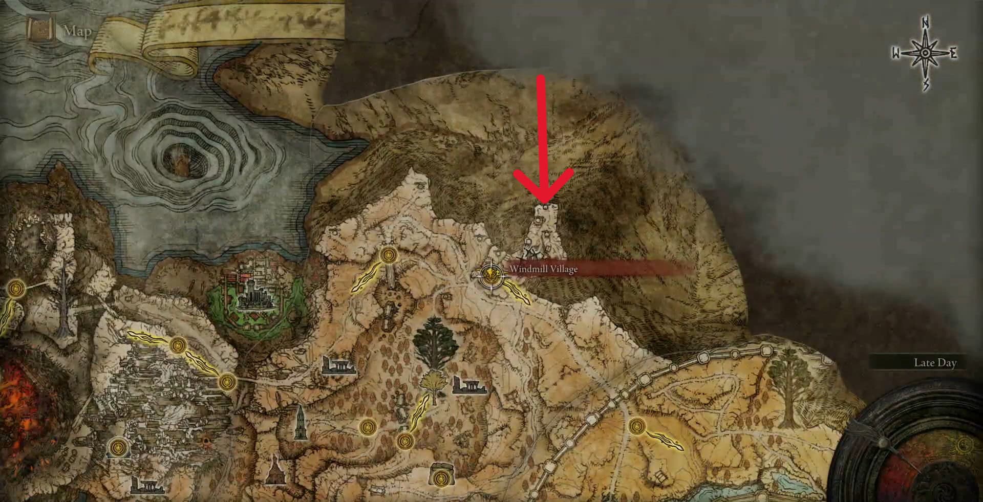 Posizione del villaggio dei mulini a vento di Dominula