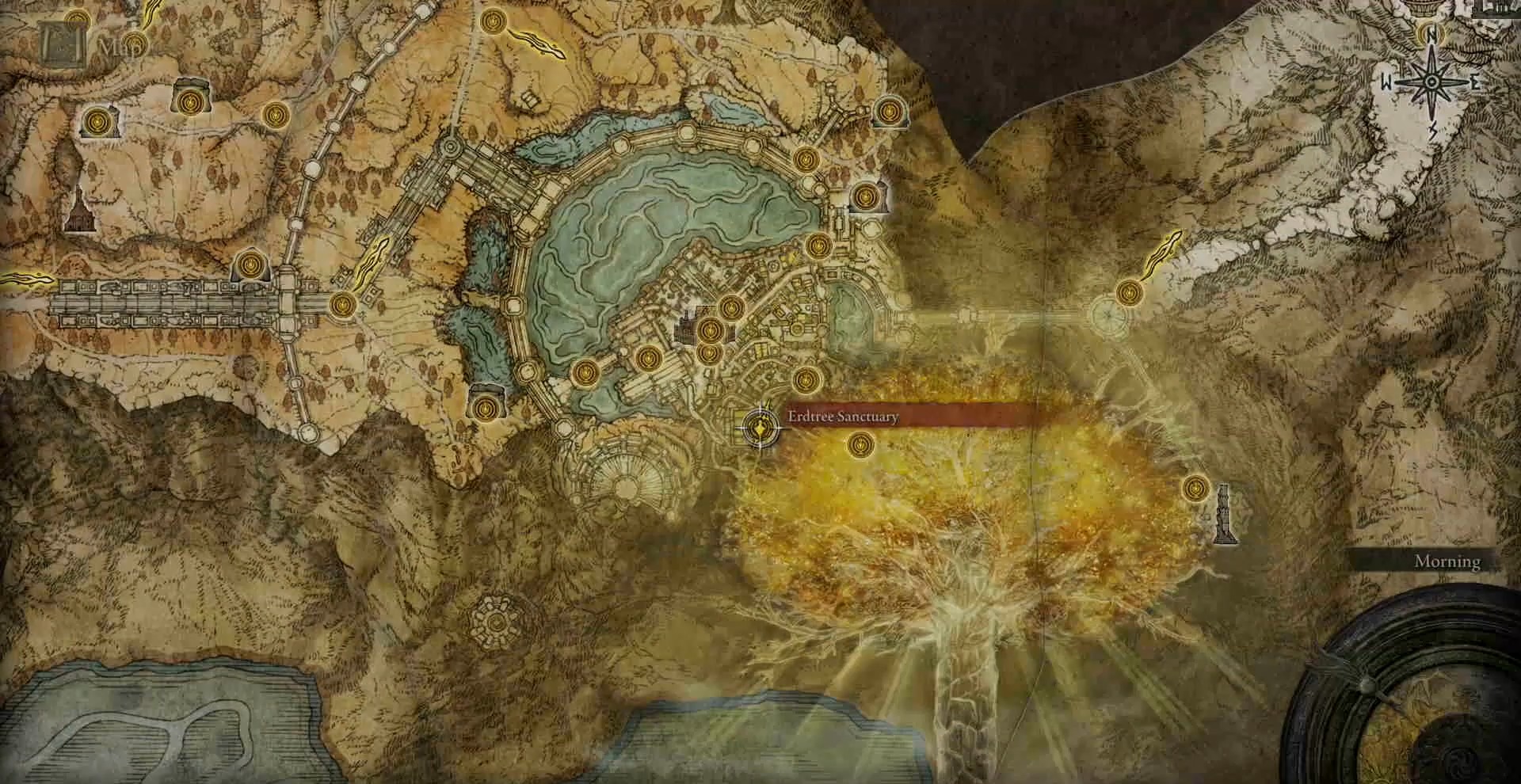 Posizione del Santuario di Erdtree