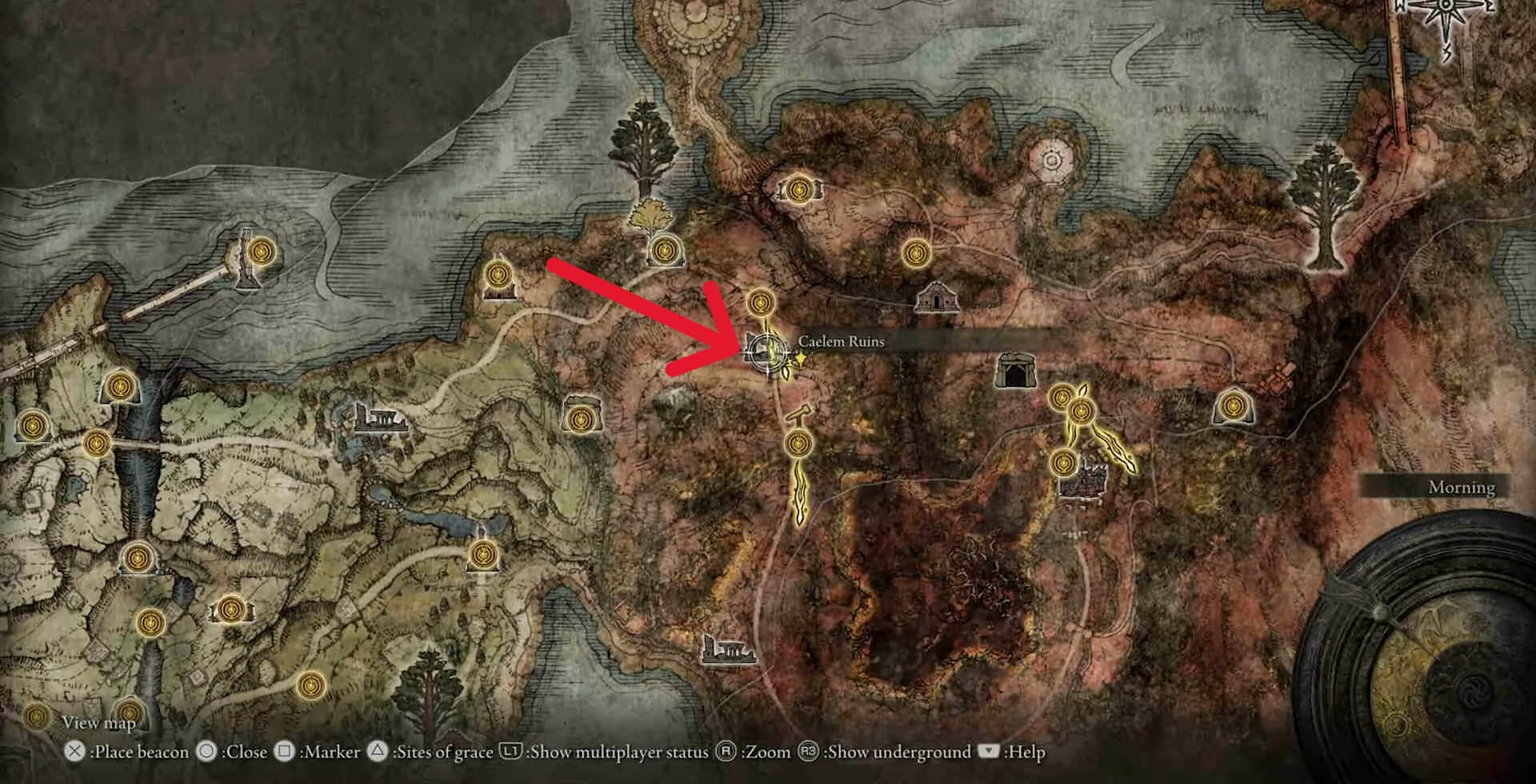 Posizione delle Rovine di Caelem