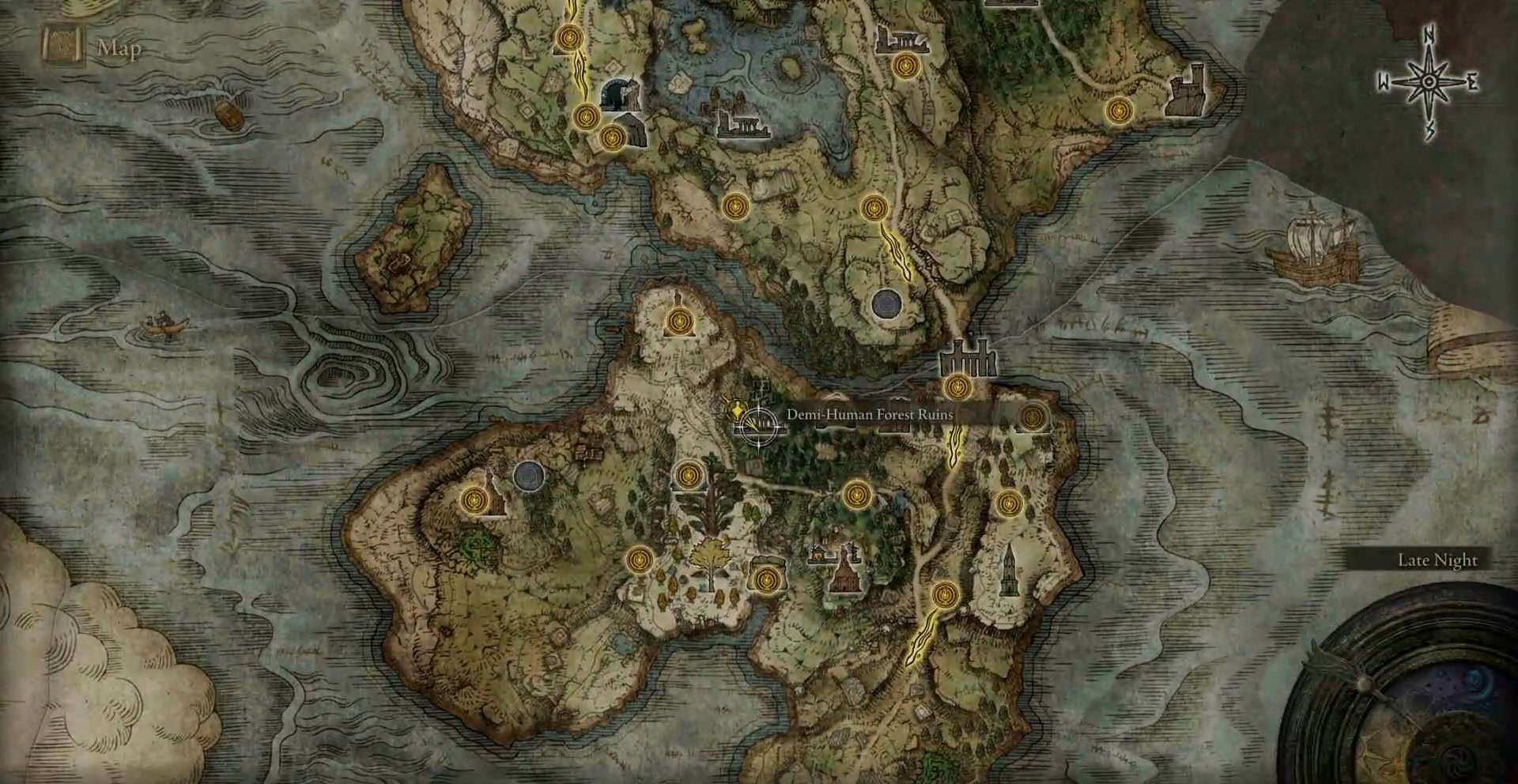 Posizione delle rovine della foresta semiumana