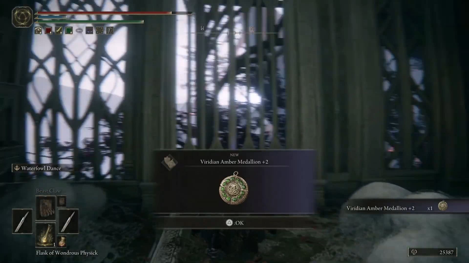 Posizione del medaglione d'ambra viridiana 2