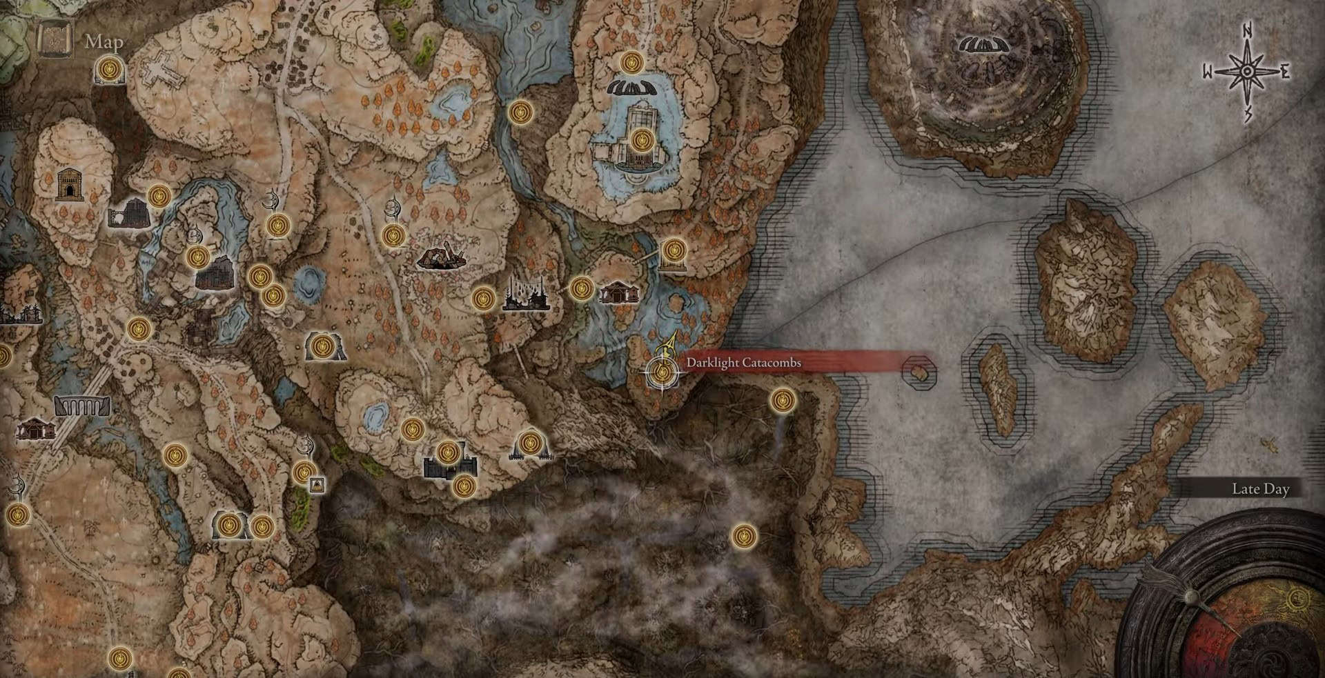 Posizione delle Catacombe della Luce Oscura