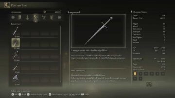 Come ottenere la spada lunga in Elden Ring