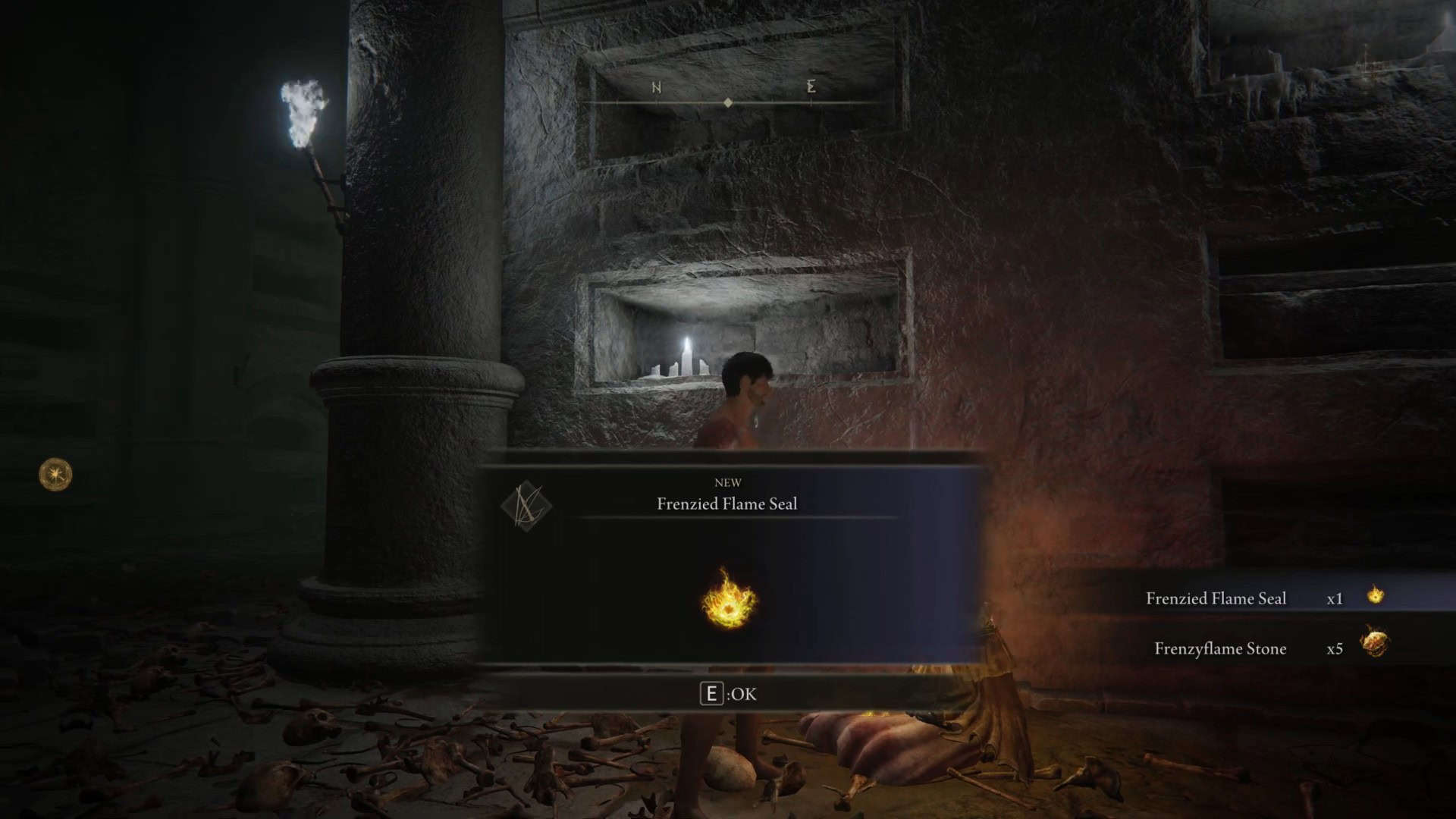 Posizione del sigillo di fiamma frenetico