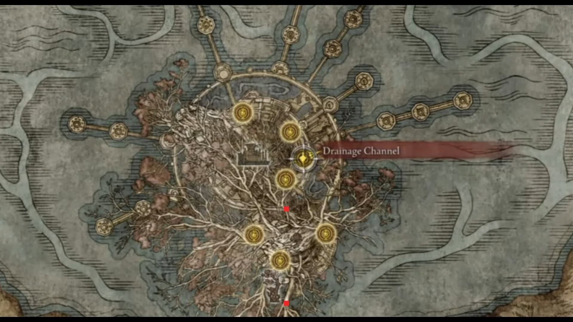 Posizione del sito di grazia del canale di drenaggio